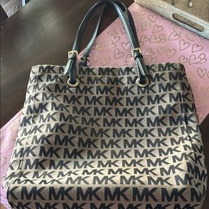 Michael Kors gray and Black Tote Bag